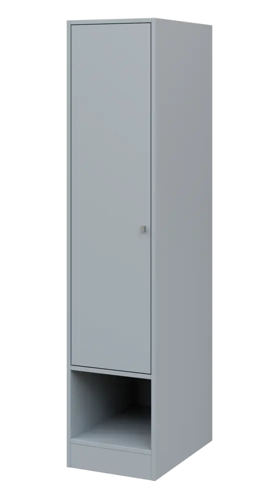 QN 5 - 4STN skříň šatní, 1-dveřová, levá, výsuvné ramínko, 1830x400x600, šedá